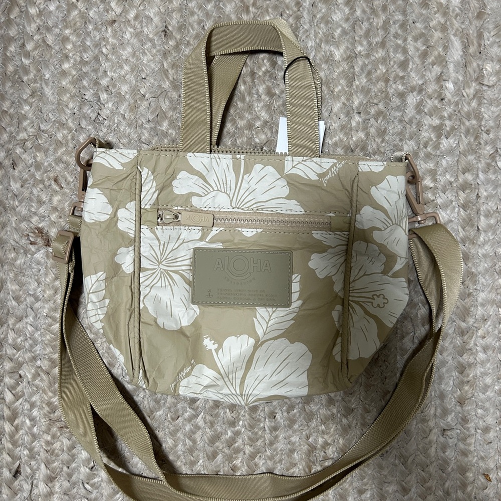 Aloha Collection mini crossbody tote (tan)